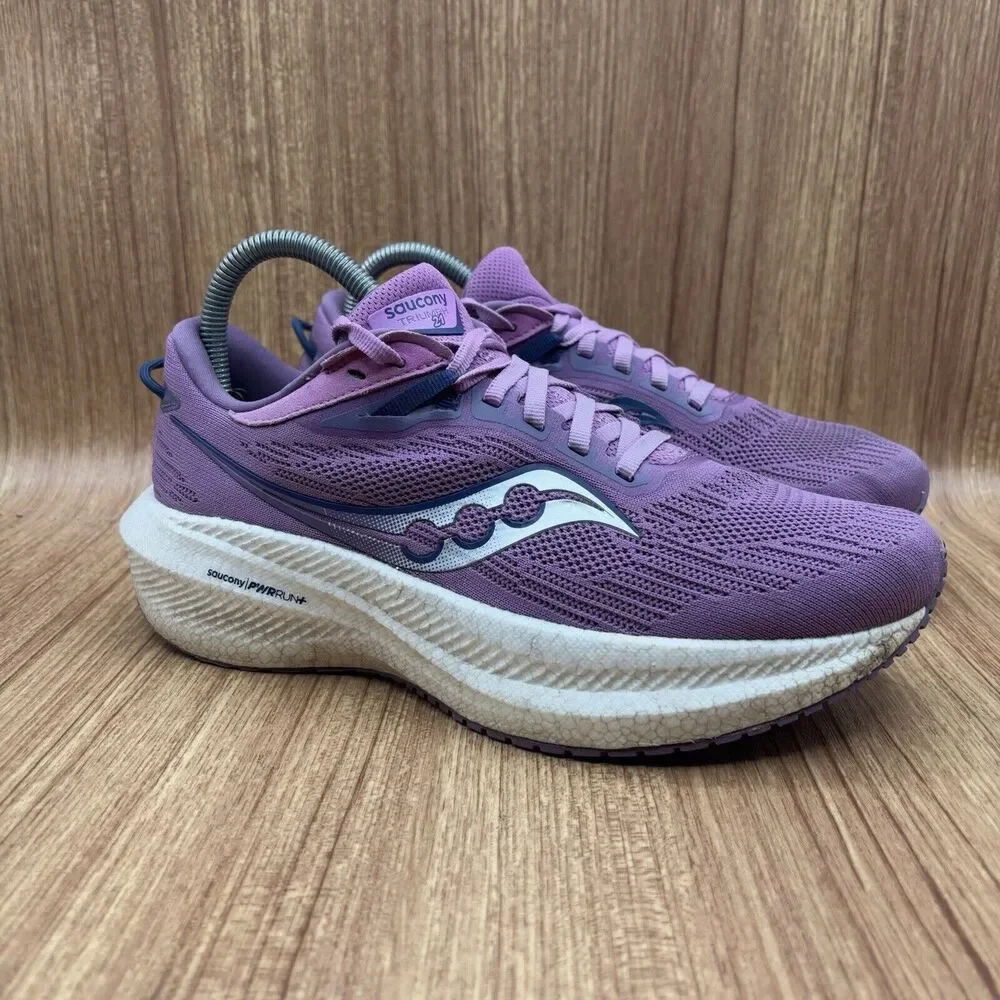 Saucony Triumph 21‎ Women's Size 8.5 Road Running Shoes Sneakers Grape Indigo